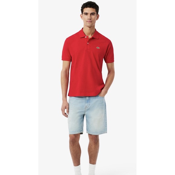 Lacoste Polo Shirt Mens Size Medium Red Short Sleeve Cotton Golf Casual - Picture 2 of 9